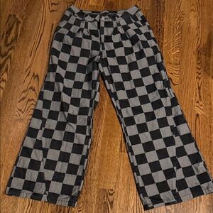 Krush Kandy black  and Gray Checkered Wide-Leg jeans 8